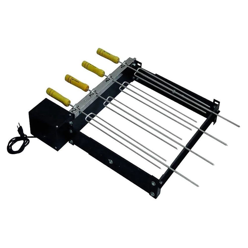 Kit Giratório Baixo para Churrasqueira com 4 Espetos Bivolt em Aço Santa Edwirges