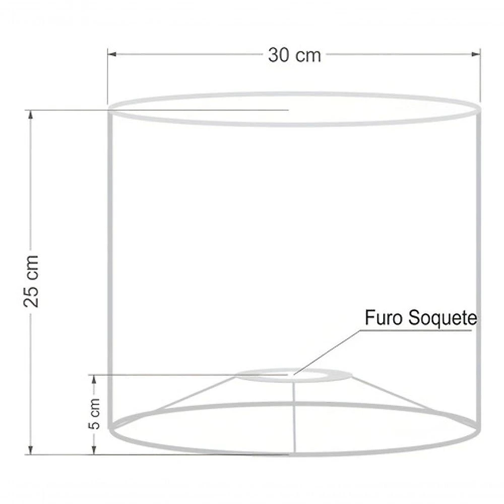 Cúpula Abajur Cilíndrica Cp-7012 ø30x25cm Laranja
