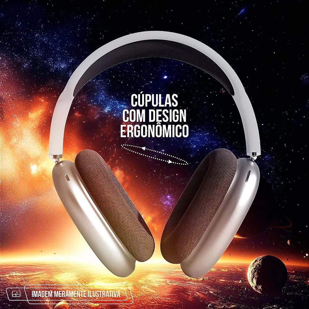 Miniatura Headphone Bluetooth Orbit Max - Prata - SPACE