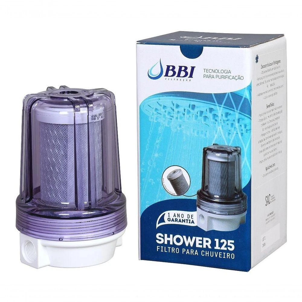 Filtro Para Chuveiro Ducha Bbi Shower Transparente Carvão Ativado Remove Cloro Shower125 Anticloro