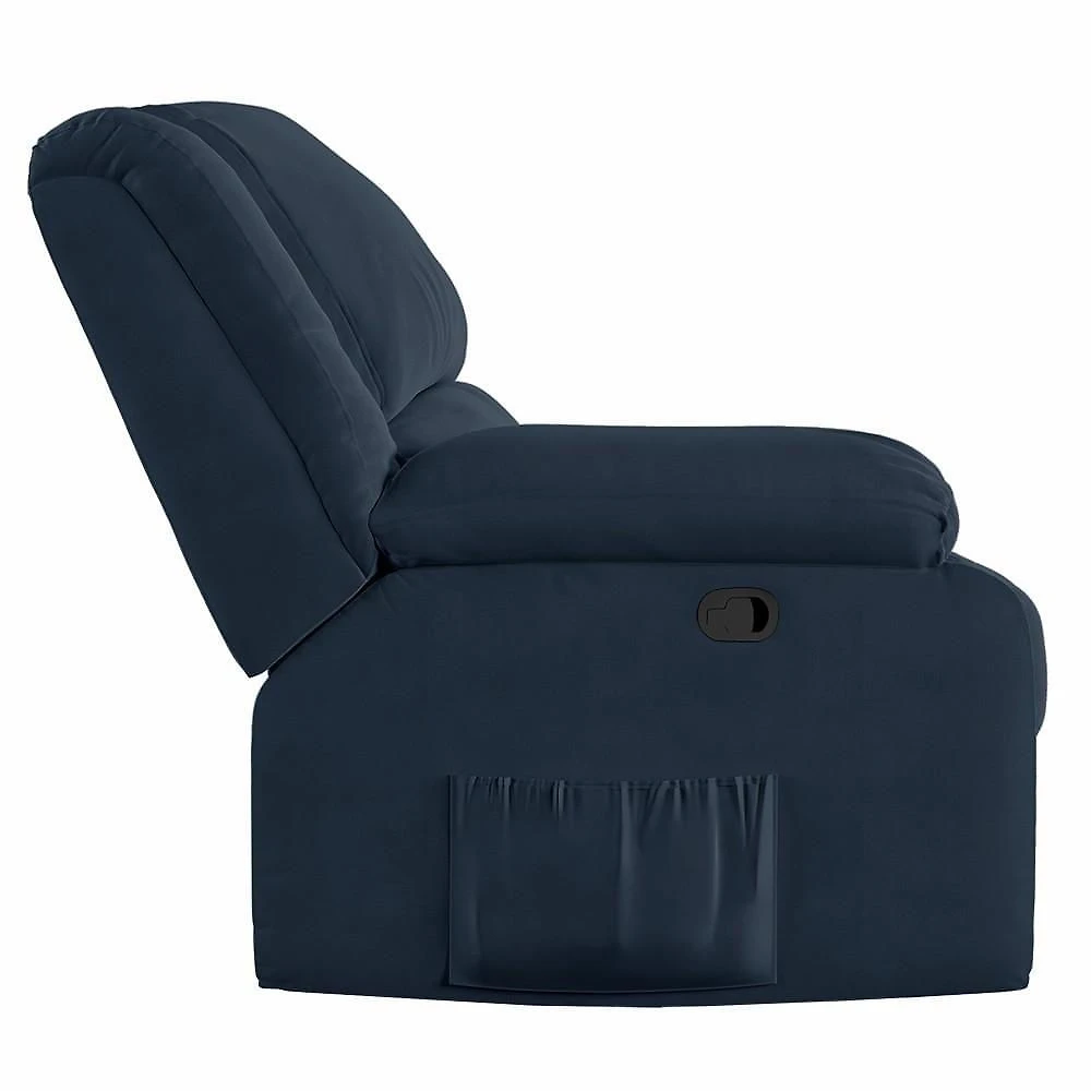 Poltrona Do Papai Reclinável Pietra Zero Wall Fh9 Veludo Azul - Mpozenato