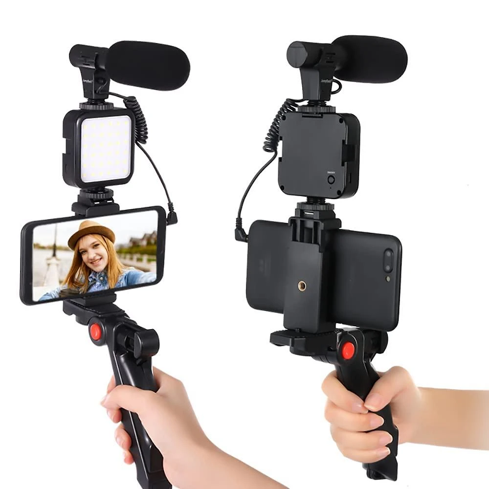 Miniatura Kit Acessórios Filmagem Suporte Celular Câmera Tripé Luz