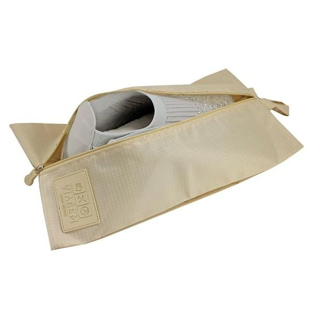Kit Organizador De Malas 6 Peças + Bolsa Dobrável + Bolsa Porta Sapatos Bege