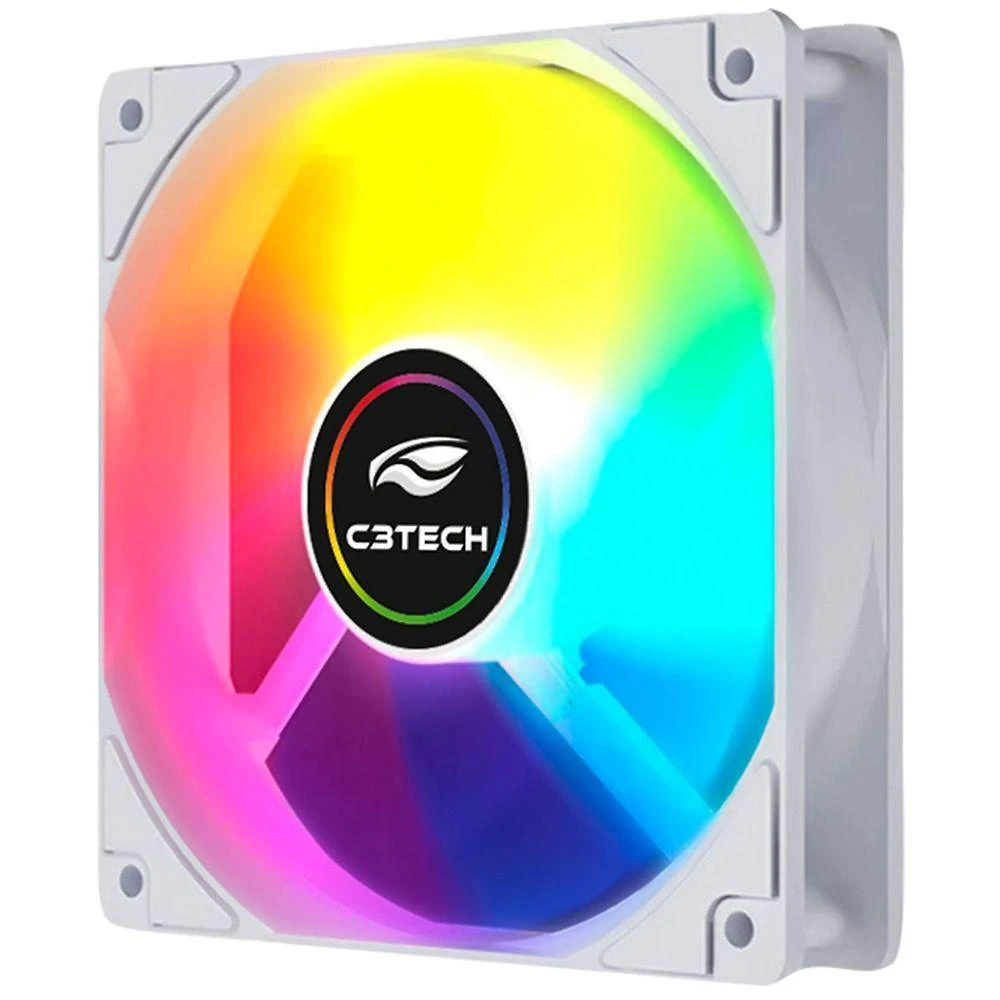 Cooler Fan para Gabinete F9-L260WH 120mm ARGB 1200 RPM Silencioso Branco C3tech