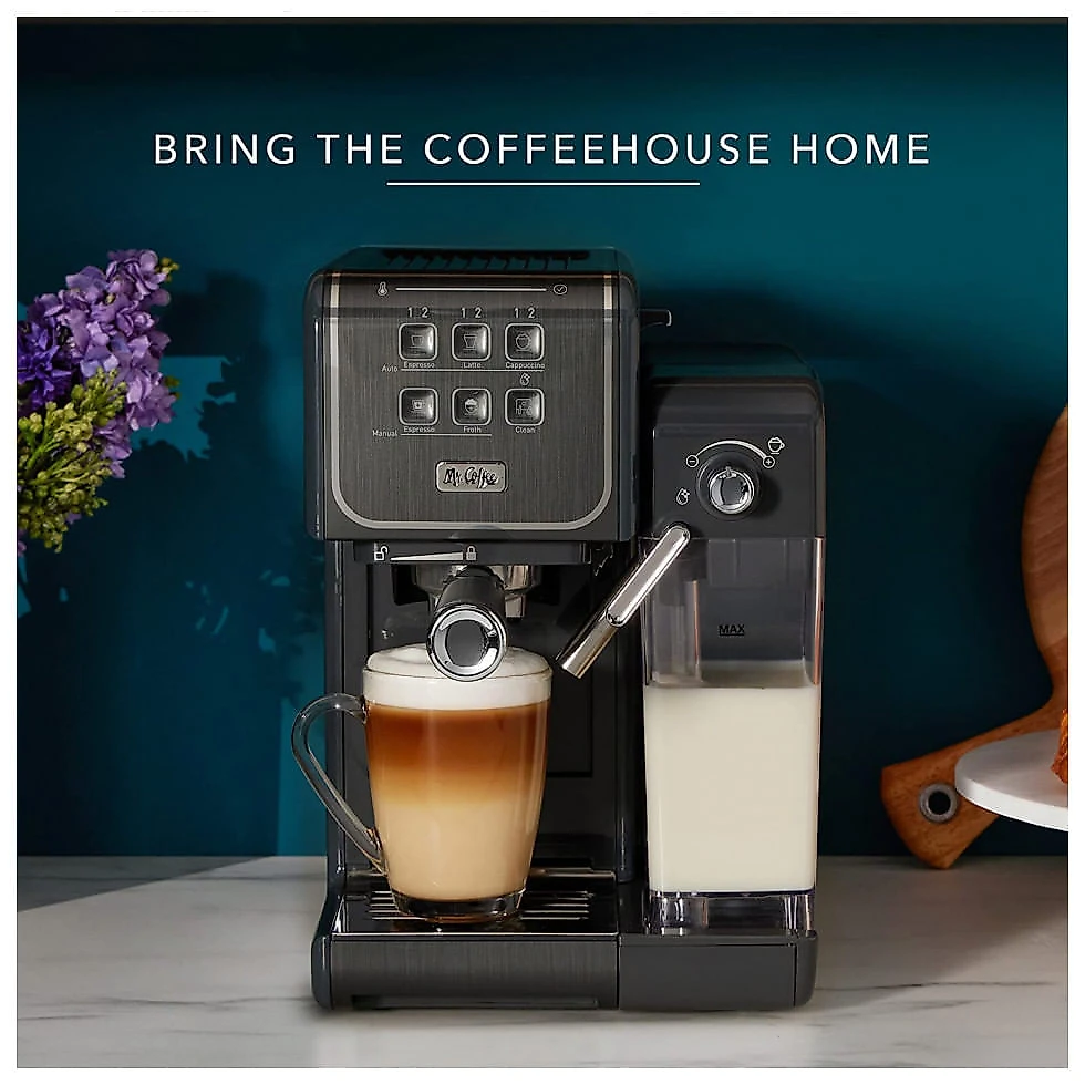 Máquina de Café Expresso Mr. Coffee com Espumador de Leite, 110V Cinza