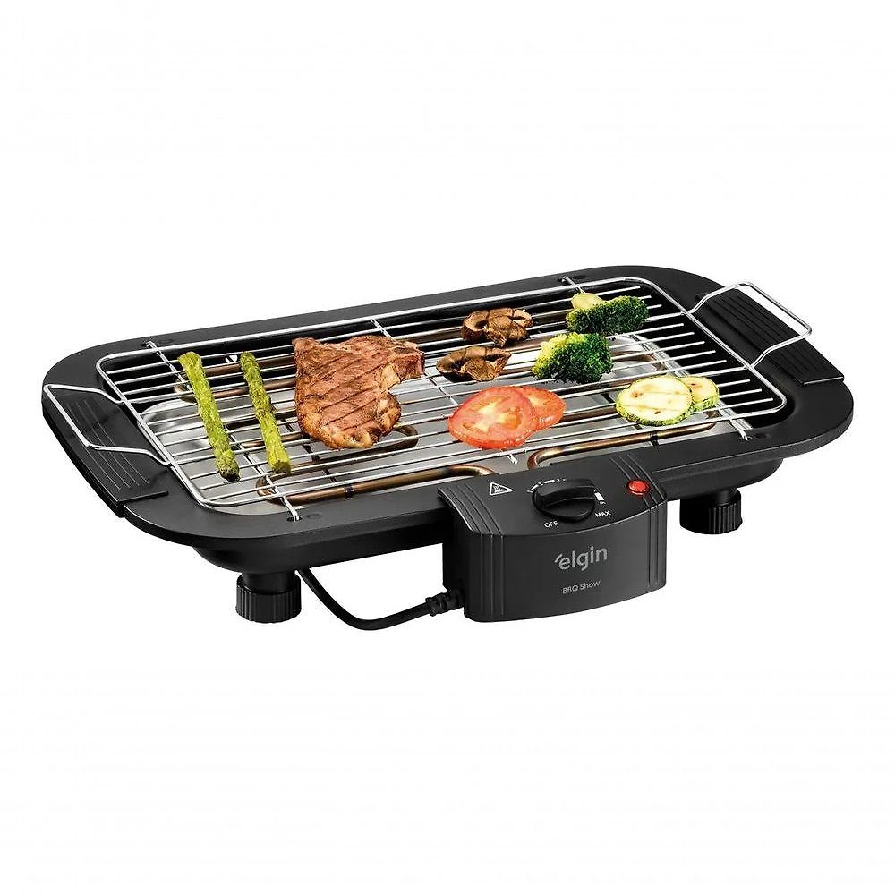 Churrasqueira Elétrica de Mesa Elgin 42CHU2001000 1800W Aço Inox Preto 110V