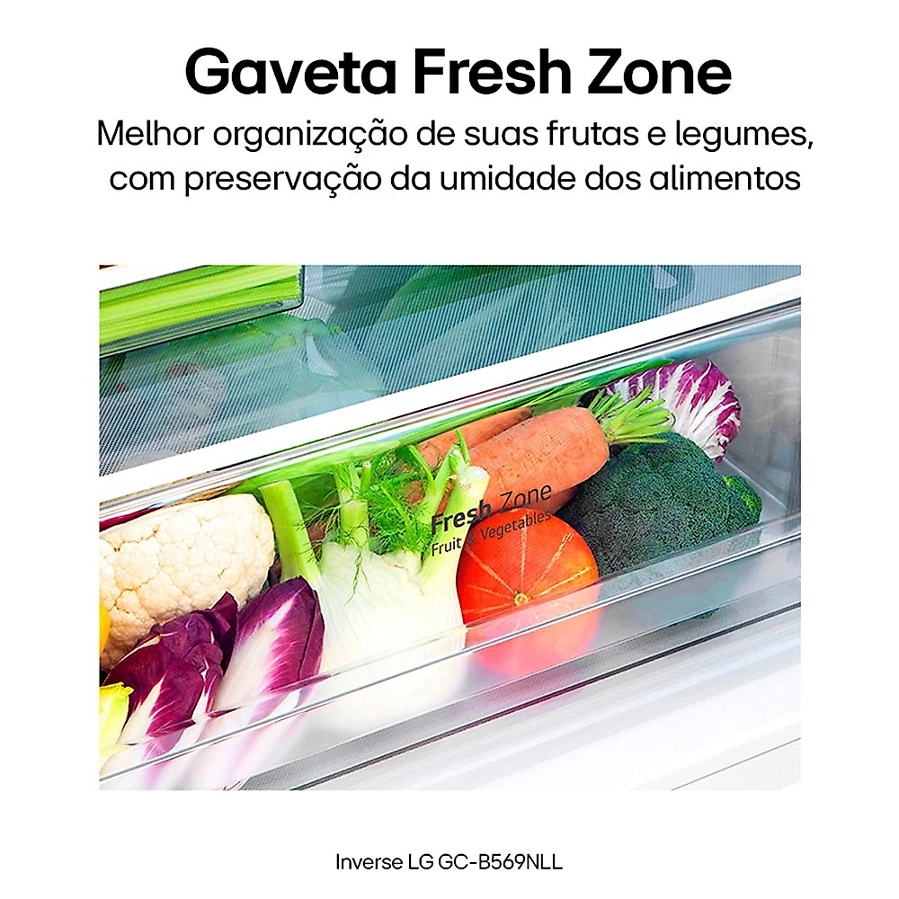 Refrigerador Inverse LG de 02 Portas Frost Free com 451 Litros Platinum Inox - GCB569NLL 110