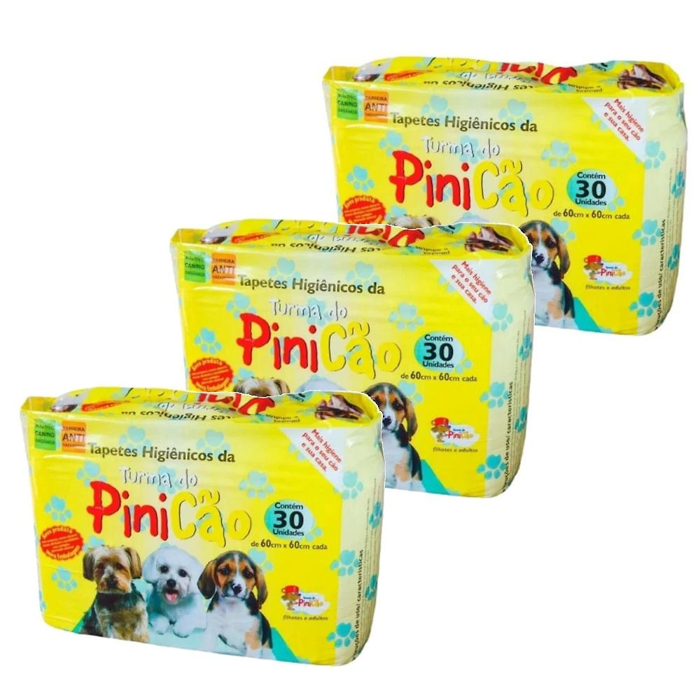 Kit Tapete Higiênico 3 Pacotes de 30 unidades - TURMA DO PINICÃO
