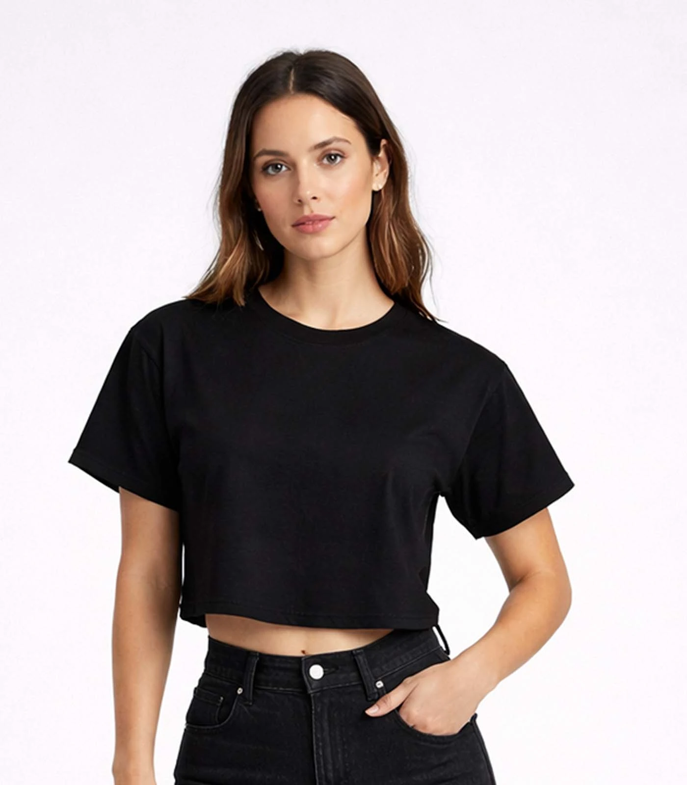 Blusa Feminina Com Manga Deslocada Infinita Cor Preto