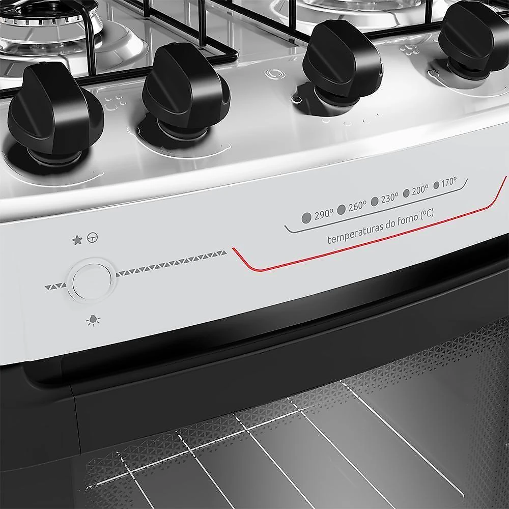 Fogão Mueller 4 Bocas Branco Com Acendimento Automático Total MFI4BF