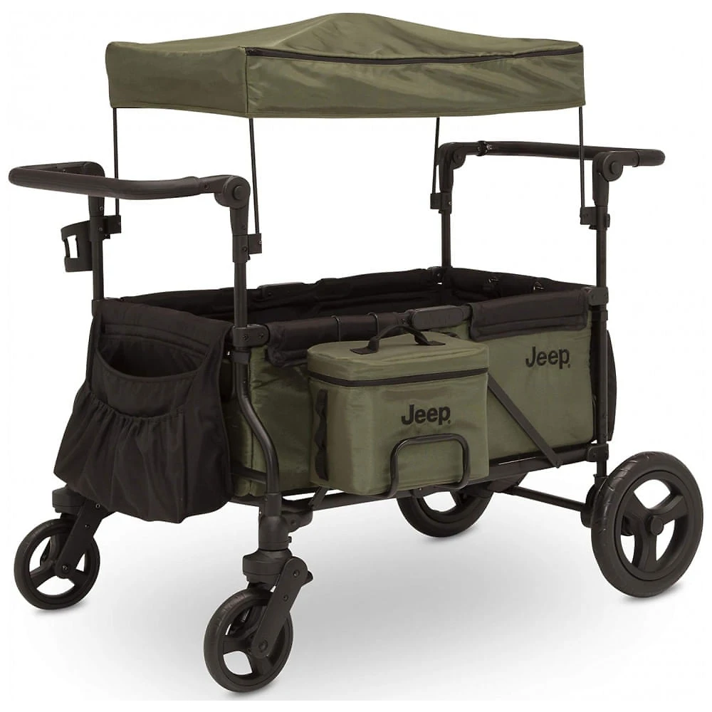 Carrinho de Passeio para 2 Crianças Multifuncional com Bolsa Térmica e Adaptador para Assento de Carro, até 50 kg, JE...