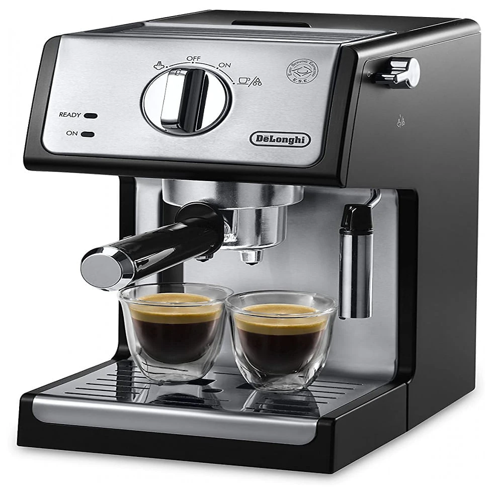 Máquina de Café Expresso em Aço Inoxidável com Bocal de Leite, 110V, De Longhi ECP3420, Prata