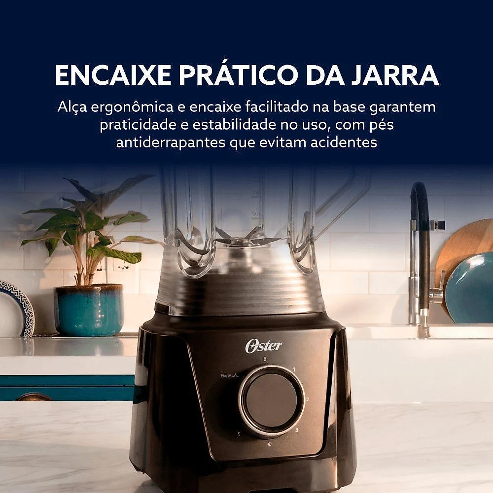 Liquidificador Oster OLIQ450 1100W 3,3L 5 Velocidades Preto 220V