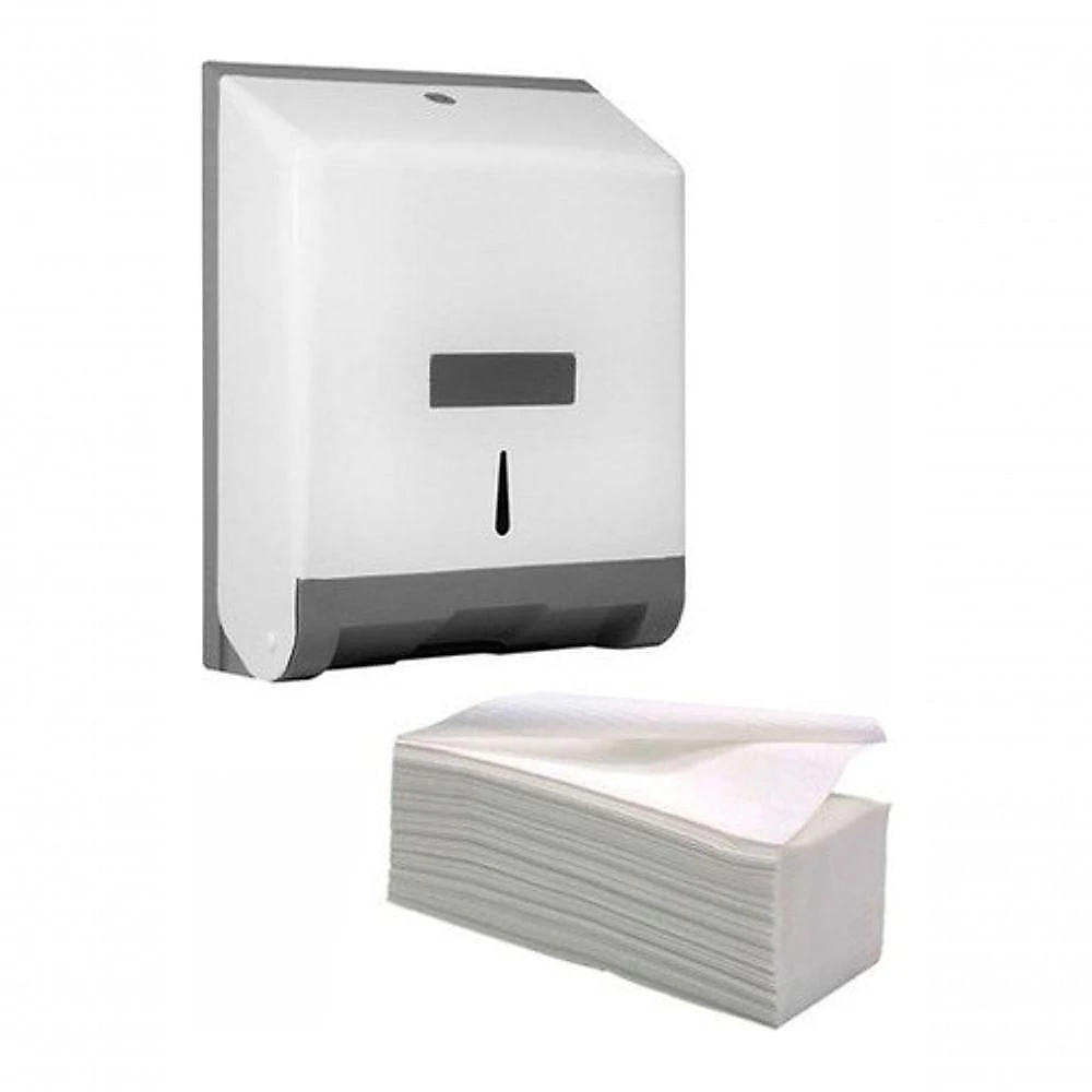 Toalheiro Clássico ABS para Papel Interfolha com 2000 Folhas Plástico ABS Branco Higipack