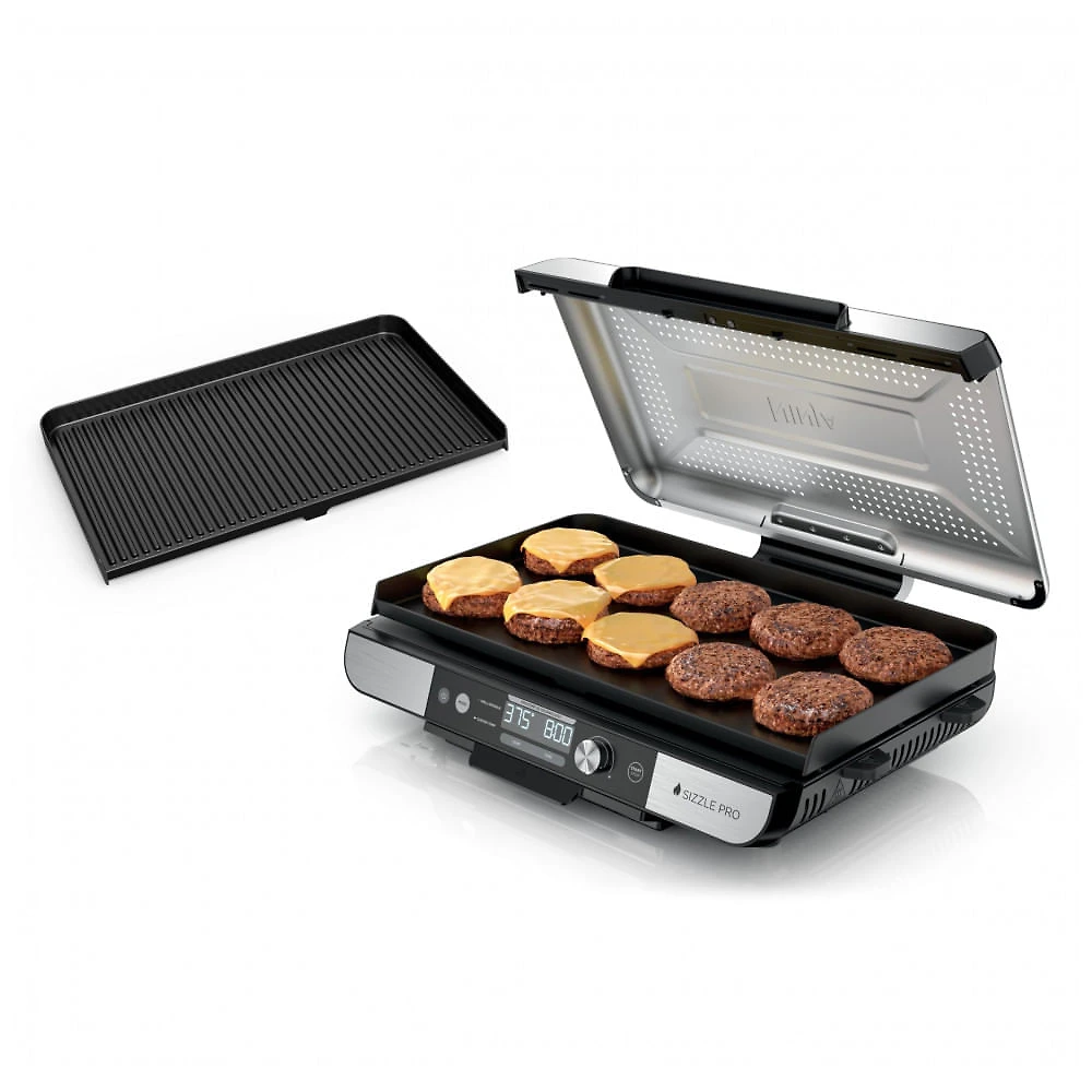 Grill Ninja GX101 Sizzle Pro XL 51cm Chapa e Grelha Elétrica Antiaderente 120V