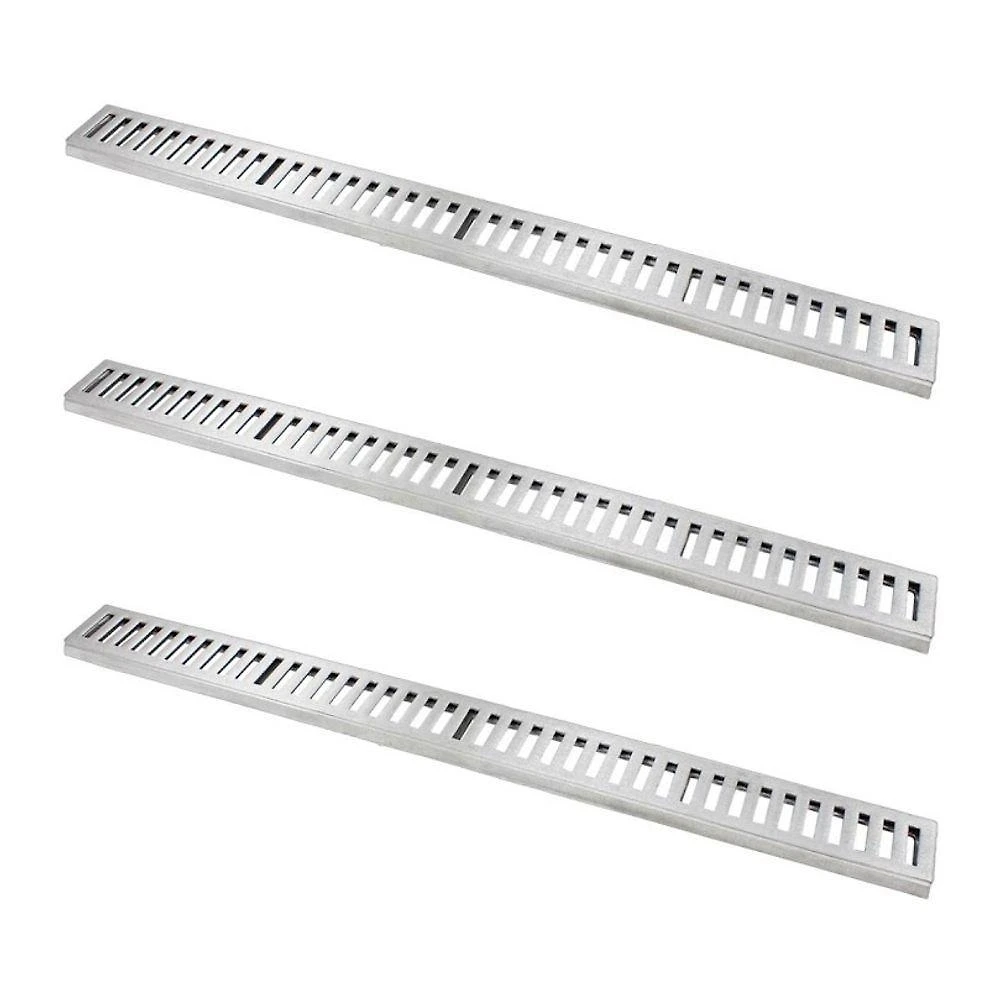 Kit 3 Ralo Grelha Linear Caixilho Alumínio Escovado 8x100cm 500kg