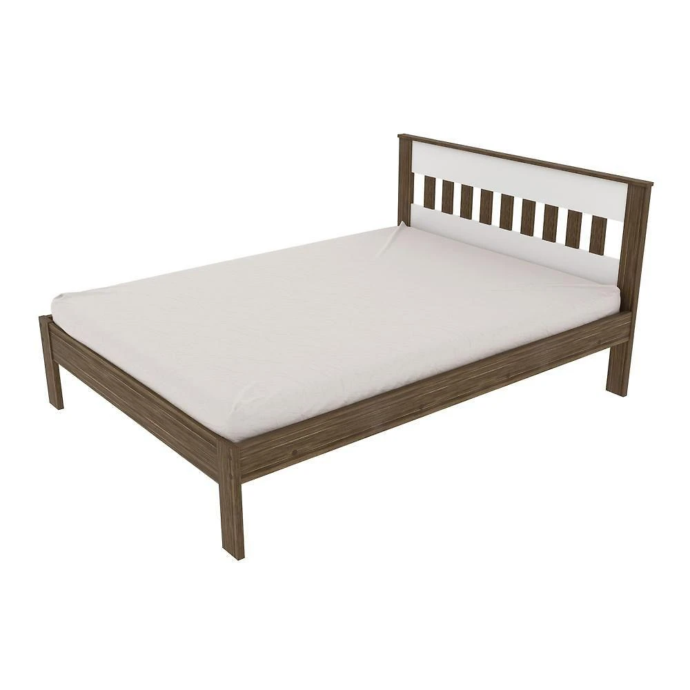 Cama De Casal Para Colchão 138 X 188 Cm Multimóveis Vcr35011 Nogal/Branco Nogal/Branco