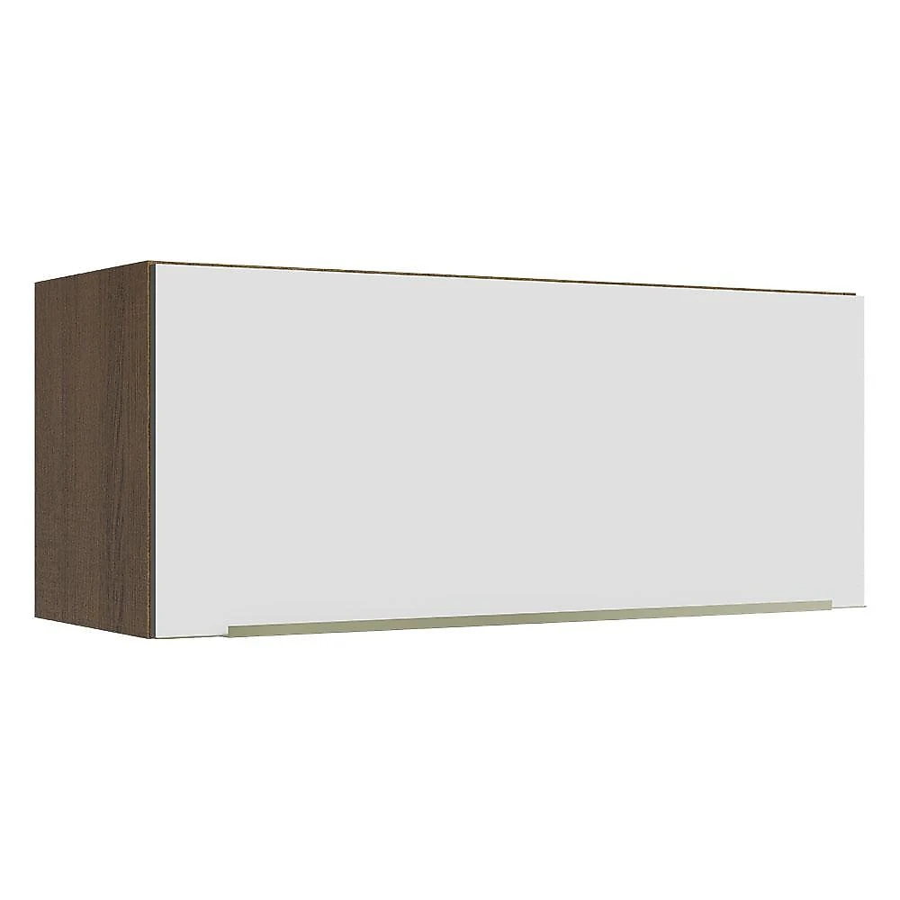 Armário aéreo madesa lux 80 cm 1 porta basculante - rustic/branco veludo