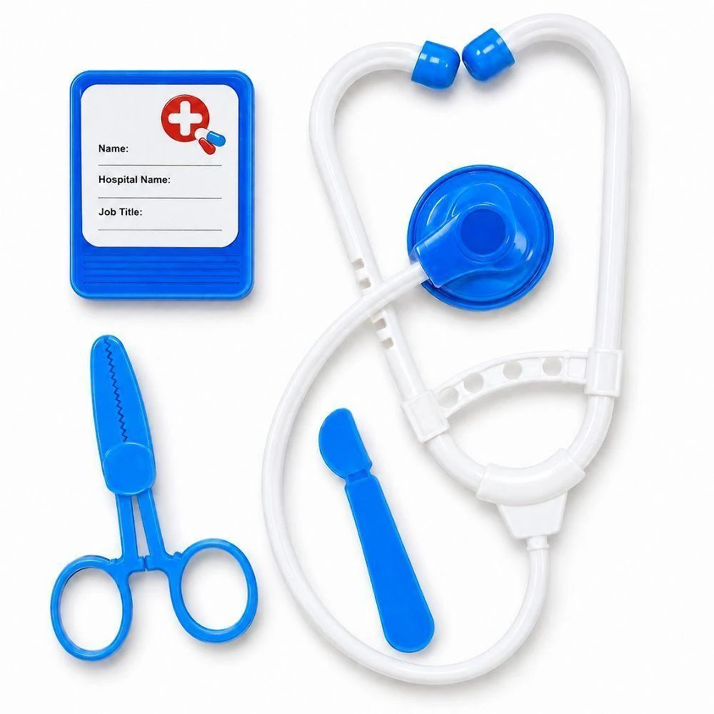 Kit Médico Infantil Brinquedo Educativo 4 Peças Estimula Criatividade e Imaginação