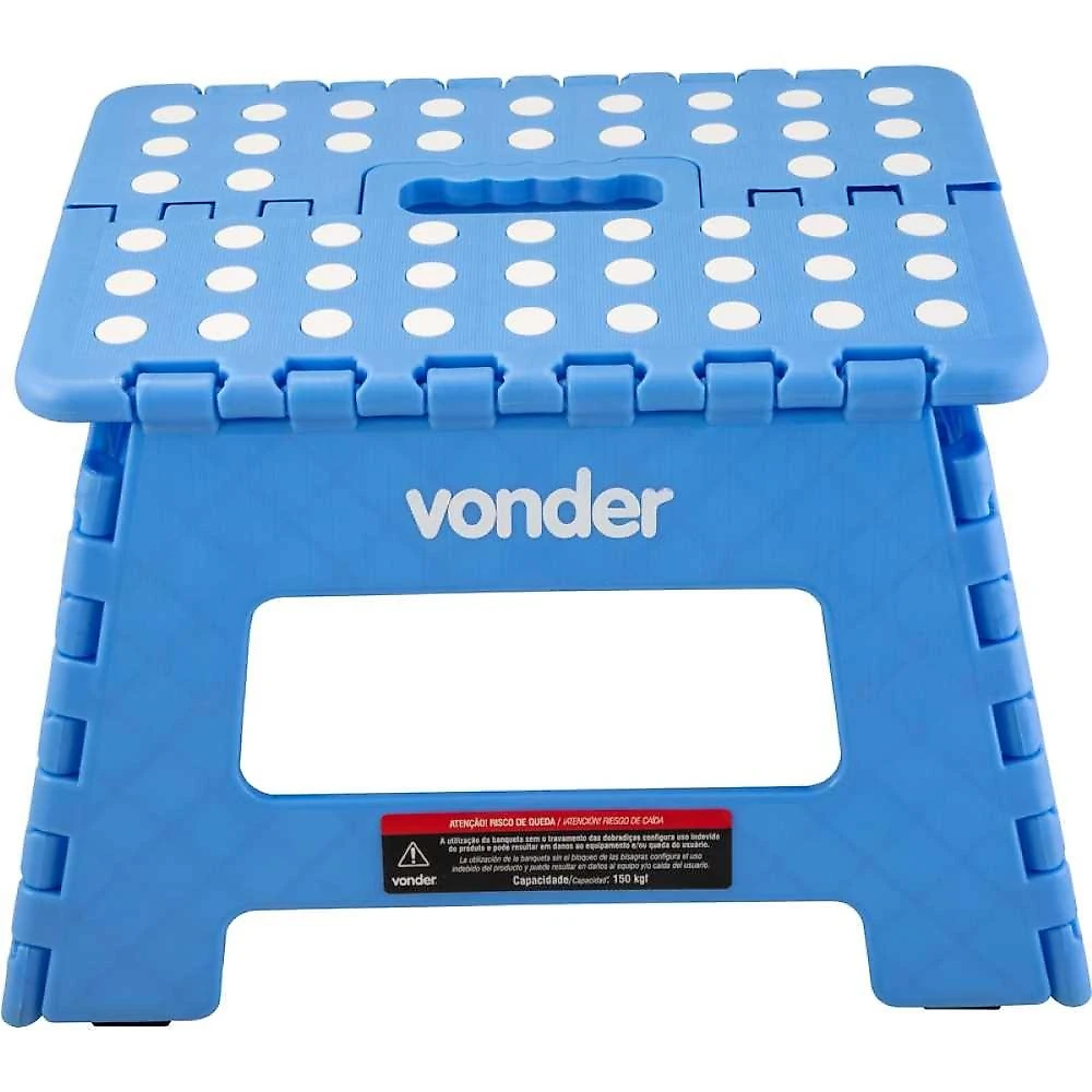 Banqueta plástica dobrável azul 220mm vonder