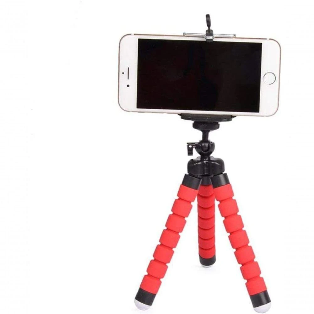Mini Tripé Flexivel Para Celular 16cm - Tripe Vermelho P