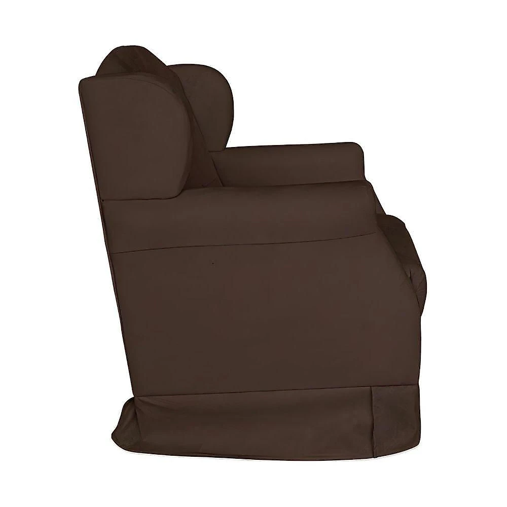 Poltrona Amamentação Com Balanço E Puff Luxo Suede Manuela Marrom