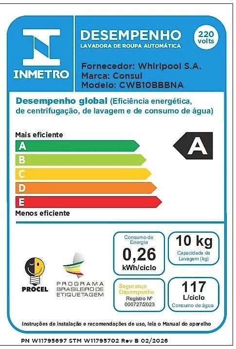 Máquina de lavar consul cwb10bb 10kg dosagem econômica ciclo praia filtro anti-fiapo branca 220