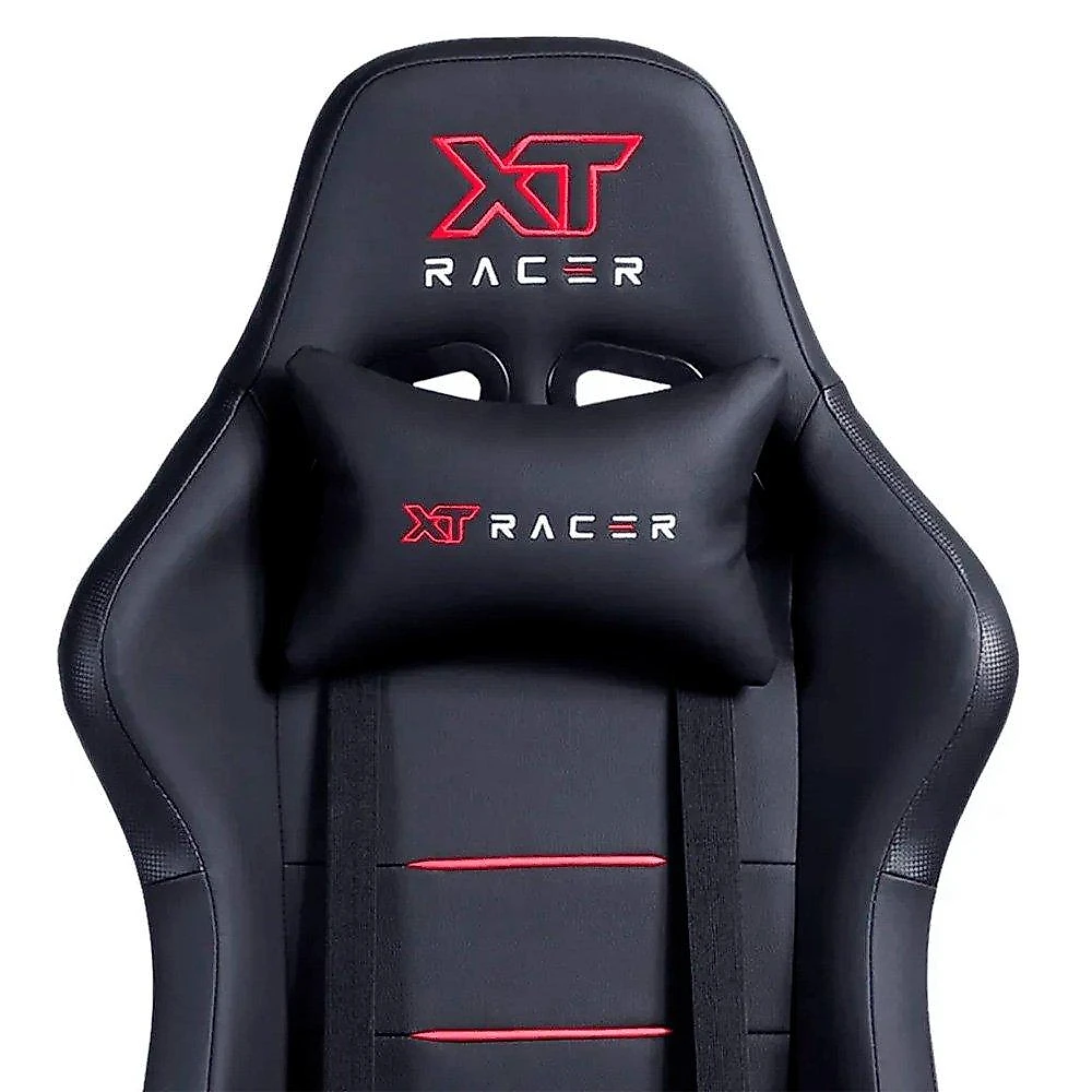 Cadeira Gamer XT Racer Attack, Até 120Kg, Reclinável, Apoio de Pés Retrátil, Cilindro de Gás Classe 4, Couro PU, Preta e Vermelha - XTR-061