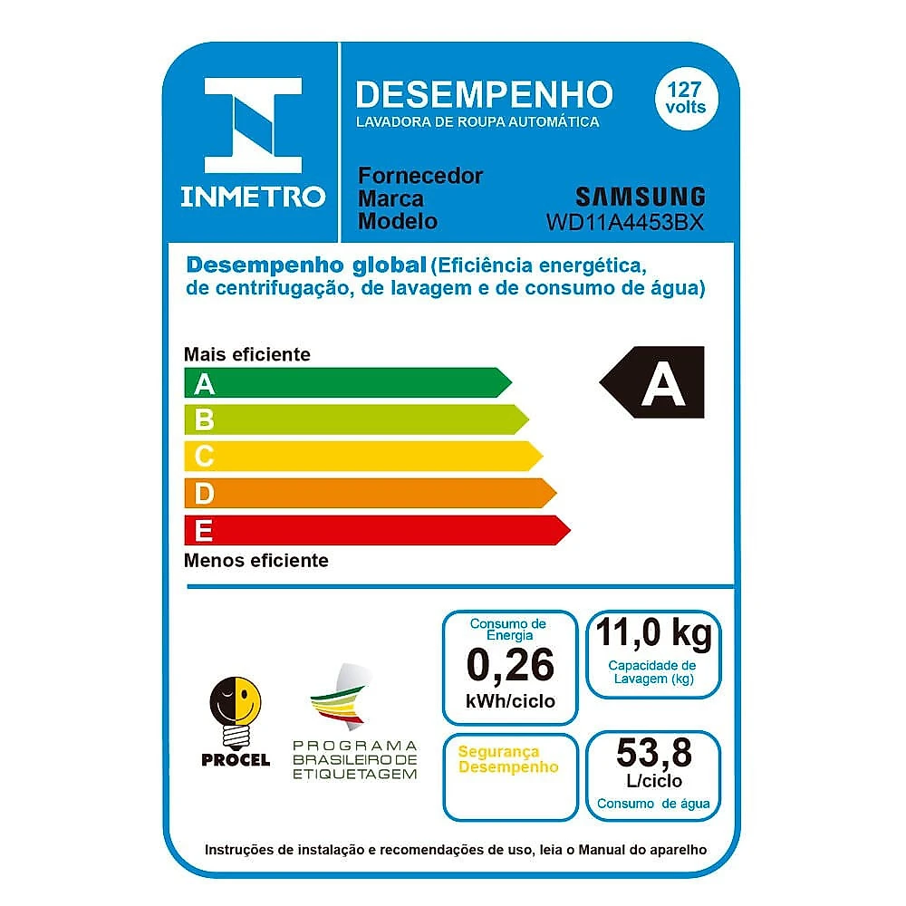 Lava e Seca Samsung Ecobubble 11 Kg Smart Check WD11A Inox Look - 110V