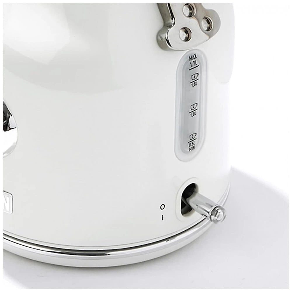 HADEN Chaleira Elétrica Dorset Inox 1,7L com Base 360° e Desligamento Automático, Design Elegante Marfim e Cromo