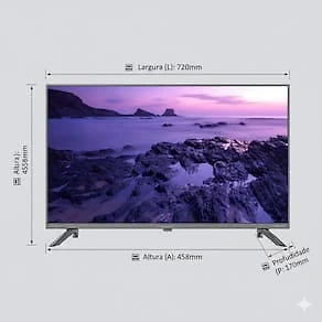 Smart TV 32" HD Britânia B32KRA Roku TV Wi-Fi Dolby Audio