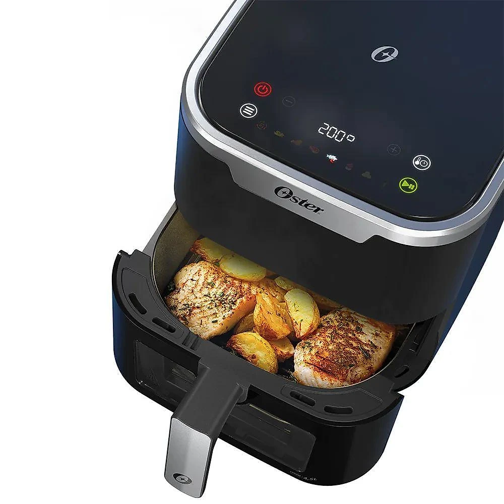 Fritadeira sem Óleo Oster Digital Touch OFRT920 4,5L 1500W Visor Transparente Preto 220V