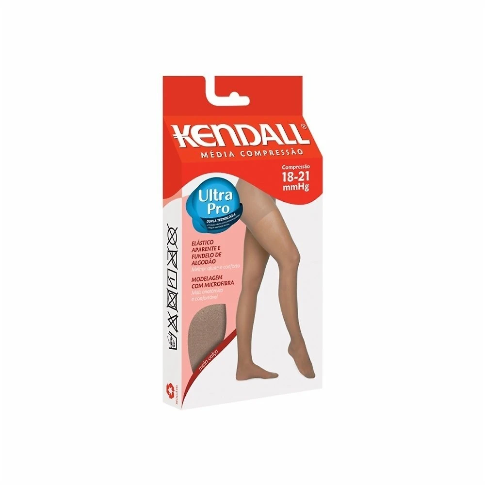Meia Calça Média Compressão Kendall Microfibra Mel Médio