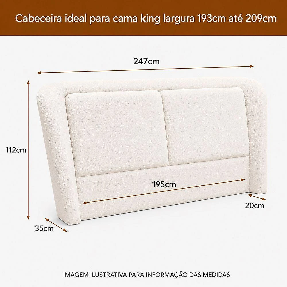 Cama Japonesa King Haru com Cabeceira Blind Off White Sallar Home
