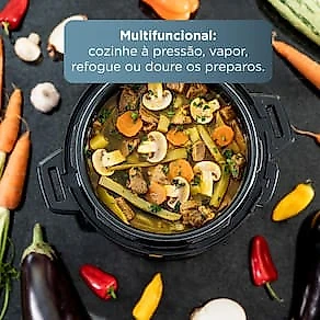Panela de Pressão Elétrica Black+Decker PP900G Gourmand Gris 5L 900W Inox 110V