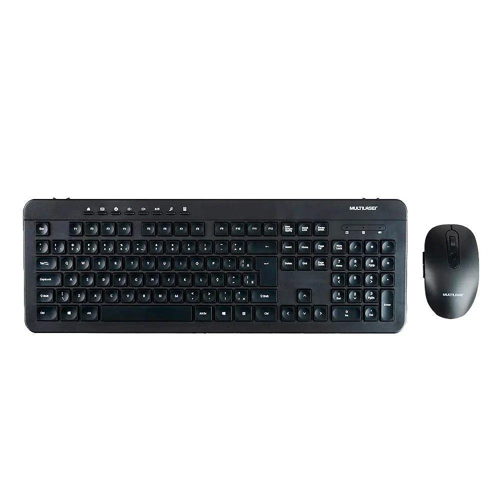 Combo Teclado e Mouse sem Fio Recarregável TC250 com Teclas Multimídia Multilaser