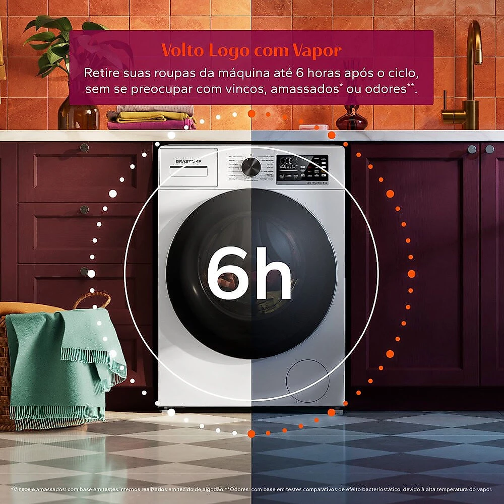 Lava e Seca Brastemp 14 kg/8 kg Lavagem e Secagem Inteligentes, Branca BNO14AB Branco - 110V