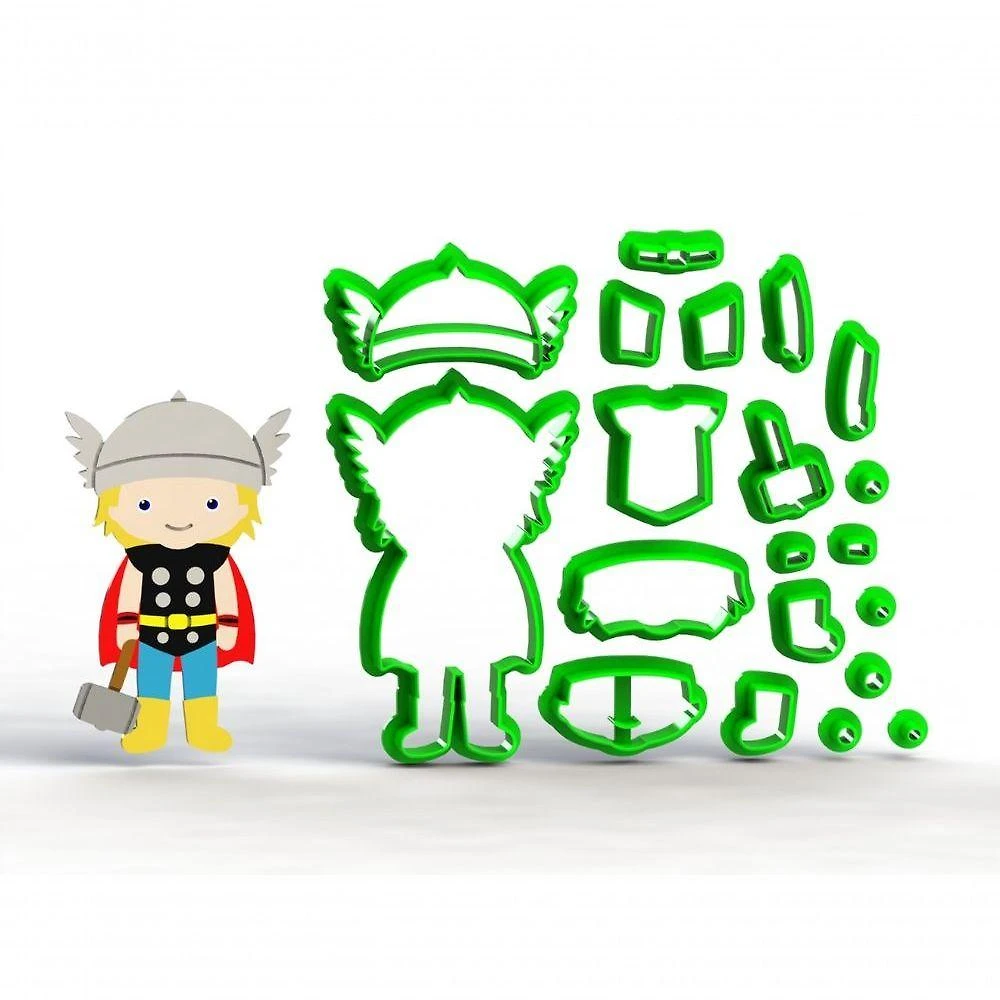 Cortador Thor Corpo Cute Modular Plástico PLA 8CM Kit com 1 Unidade HB Formas e Cortadores