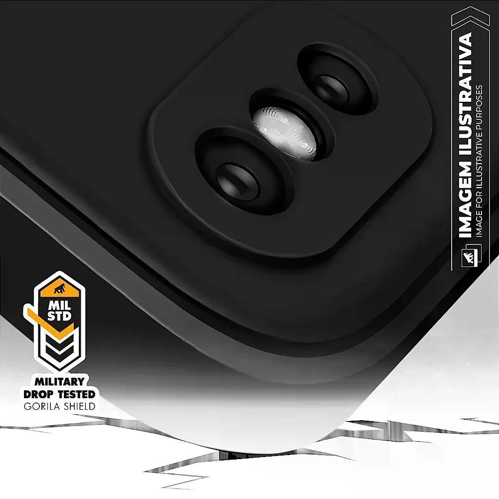 Capa para Motorola Moto Edge 60 Gshield Silicon Veloz Proteção Contra Quedas e Impactos Preto