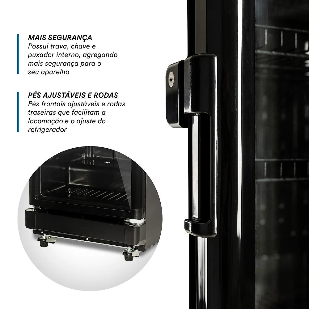 Refrigerador Expositor Vertical EOS 231 Litros Eco Gelo Digital All Black EEV210P 220V