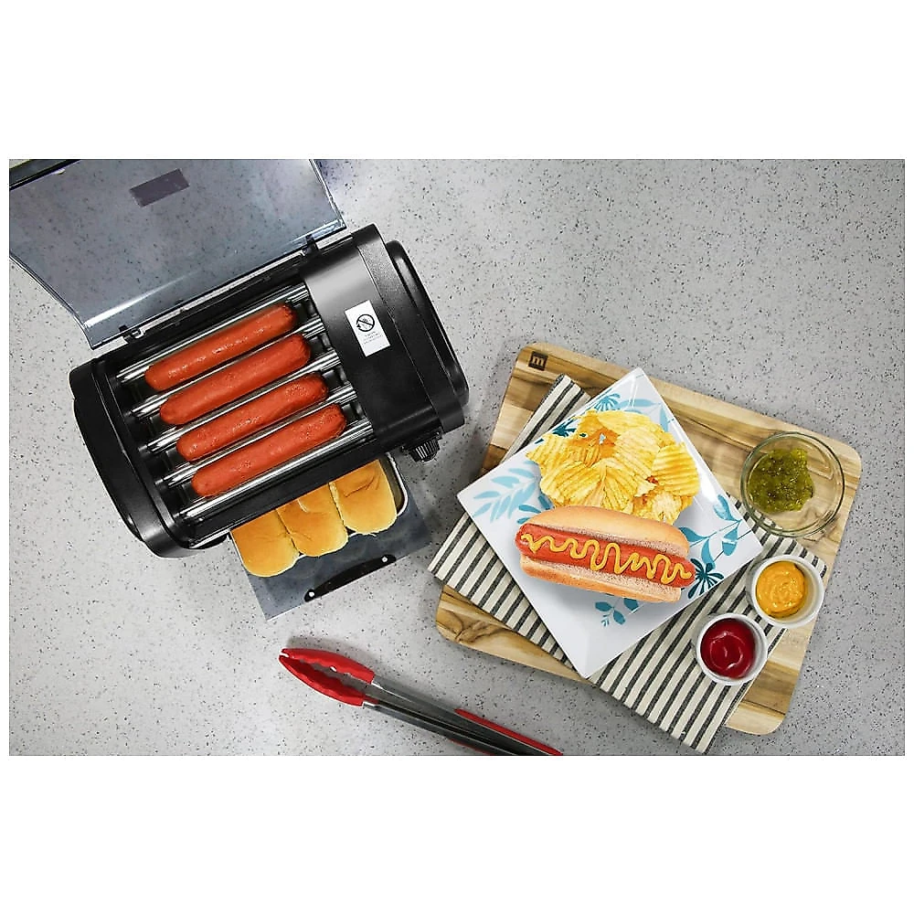 Torradeira para Cachorro Quente, Produz 4 por Vez, 110V 210W Elite Gourmet, Preta