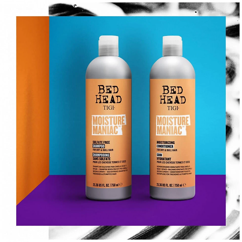 Bed Head by TIGI Shampoo and Conditioner For Dry Hair Moisture Maniac SulfateFree Shampoo e Moisturizing Conditioner