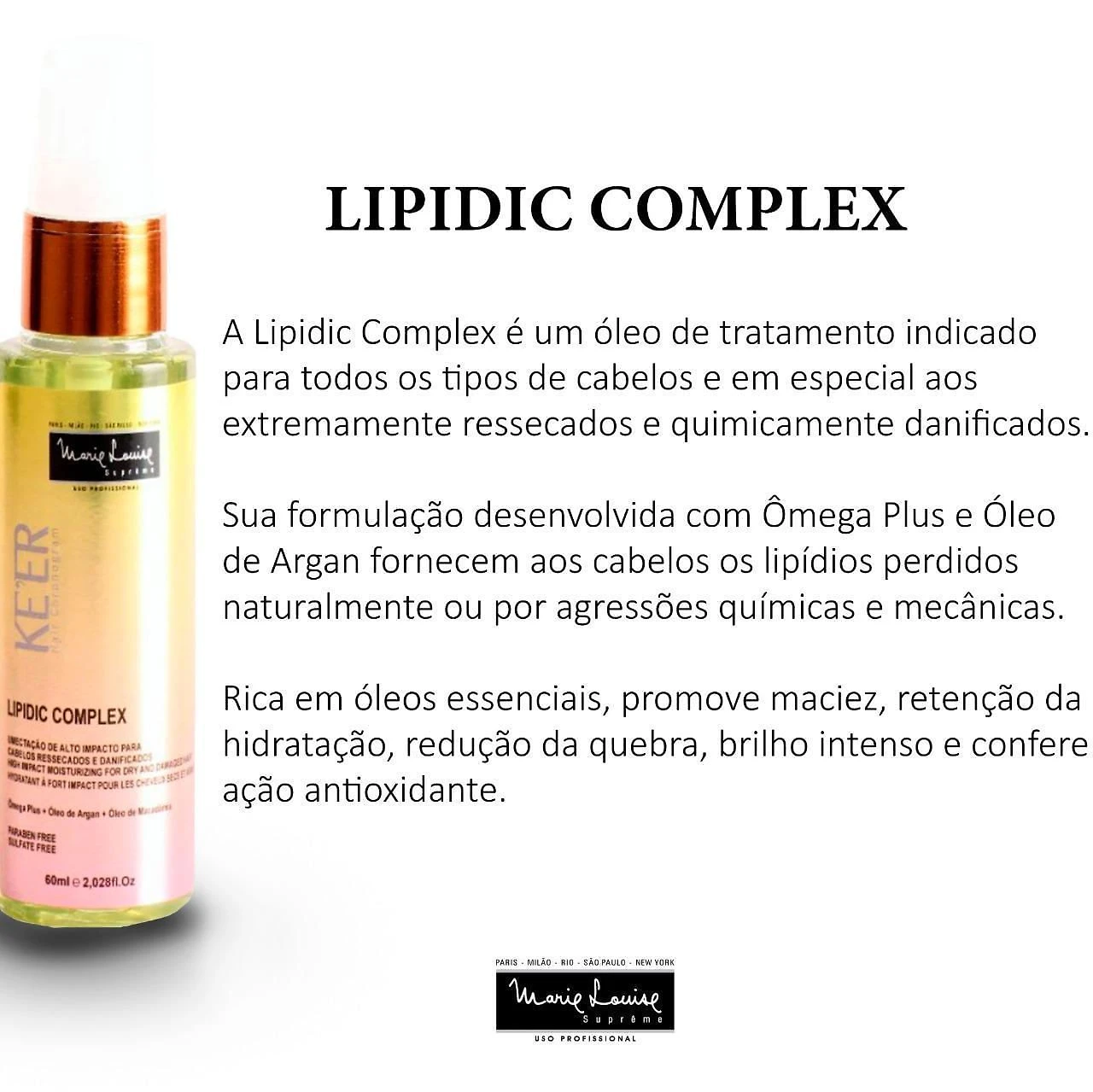 Miniatura Óleo Capilar Lipidic Complex Marie Louise Nutrição Intensa