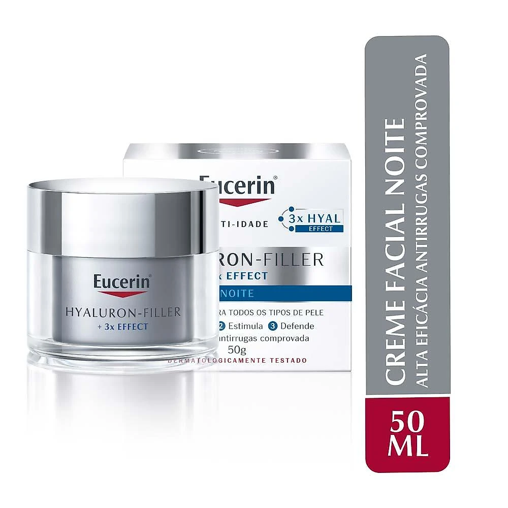 Creme facial antirrugas noite eucerin hy-filler 3x effect 50ml
