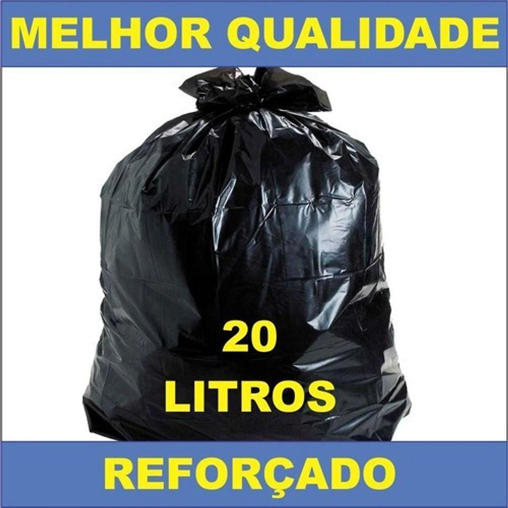 Kit 2 Fardos Saco de Lixo 20L Mediano Resistente Preto Higipack com 50 Unidades Cada