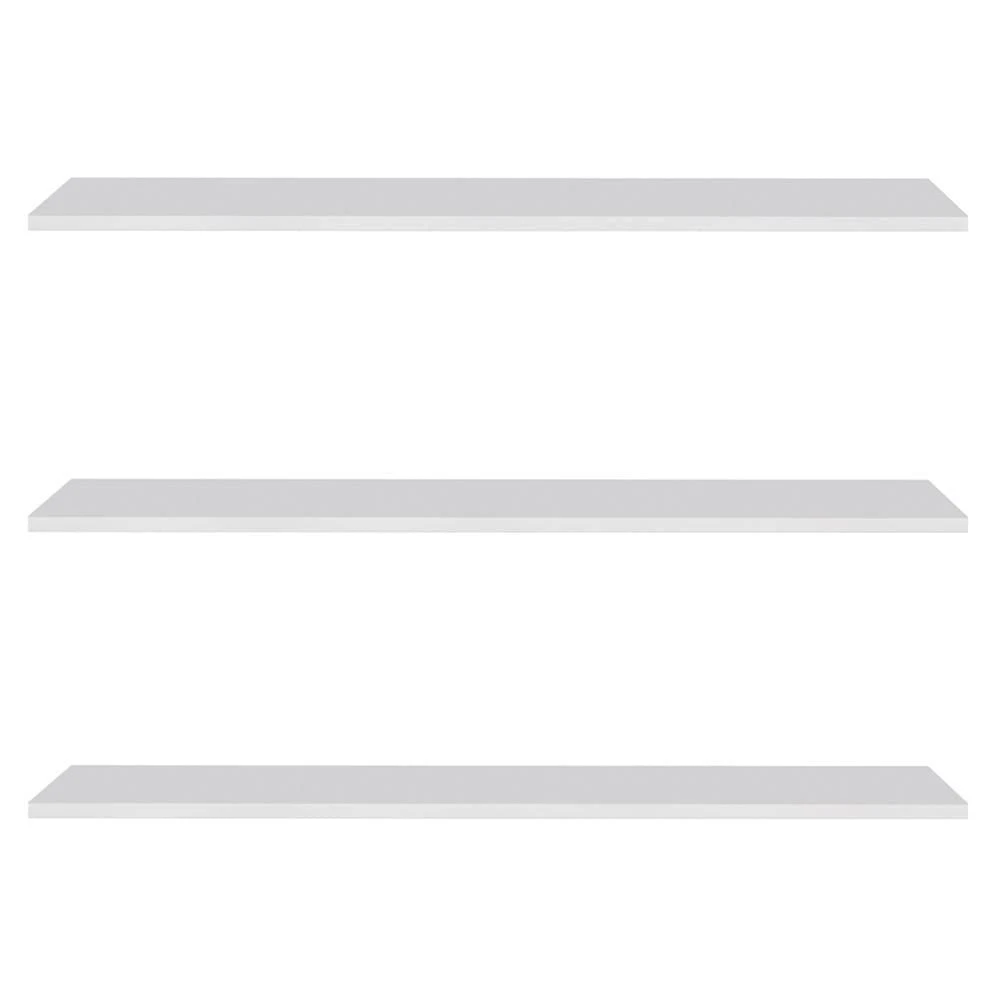 Prateleira Flutuante Para Banheiro Kit 3 Suporte Invisível 91cm Yara Branco - Lumil