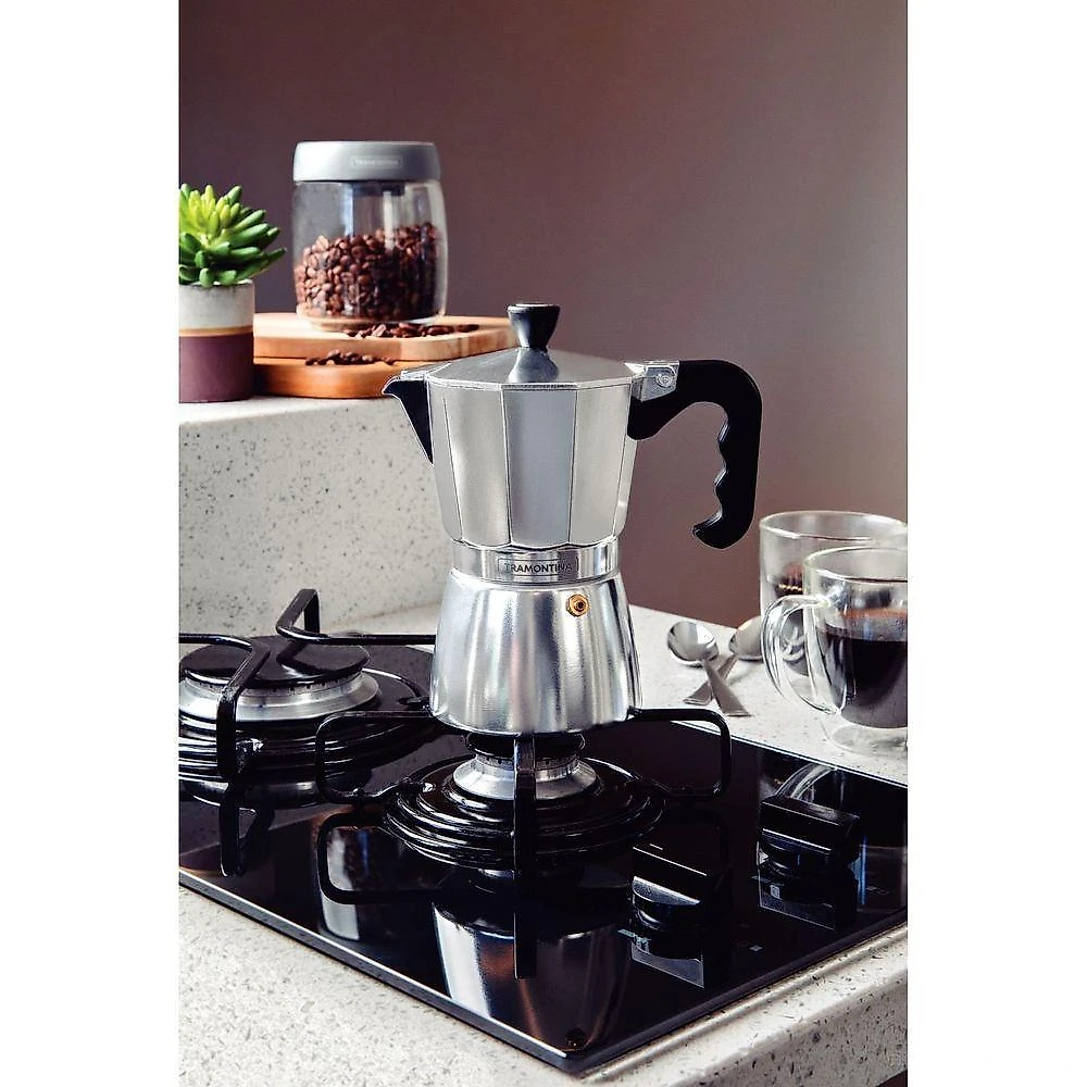 Cafeteira Expresso Italiana Tramontina Em Alumínio Com Cabo Em Nylon 320 Ml Tramontina