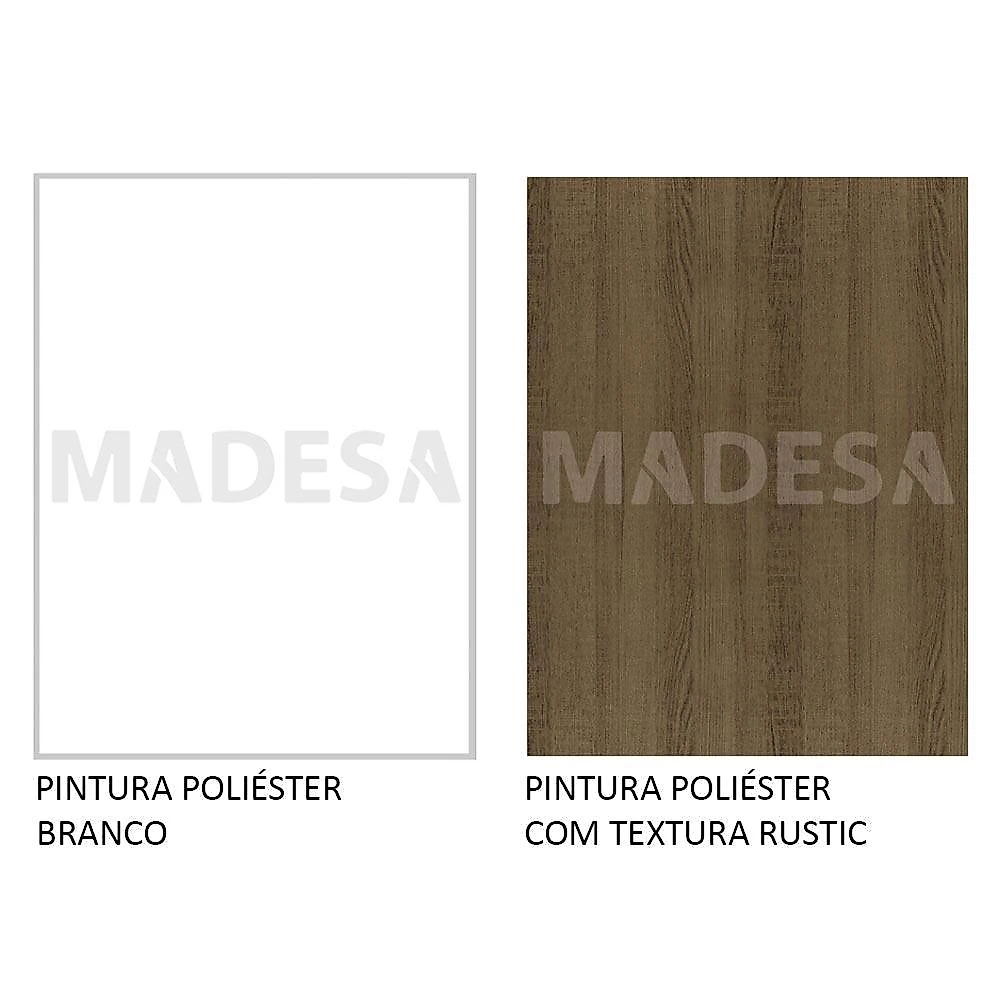 Kit Área de Serviço Madesa Topazio 60 cm com Armário e Balcão - Branco/Rustic Branco/Rustic