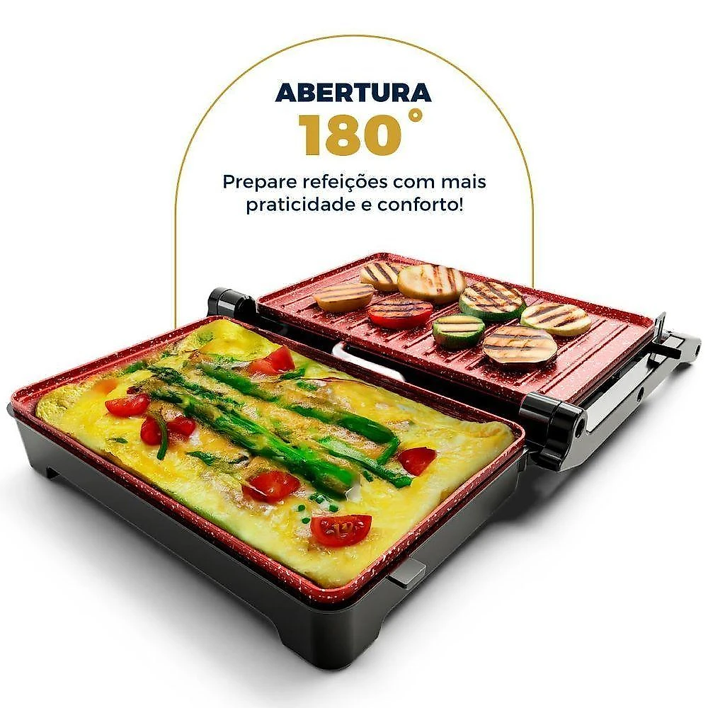 Grill E Sanduicheira Britânia 2 Em 1 Abertura 180o BGR28A 220V