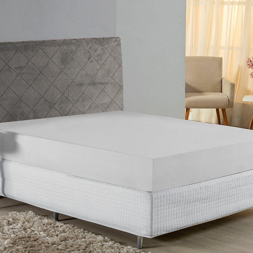 Lençol Com Elástico King Nobre 1 Peça 30cm De Altura Malha 100% Algodão - Branco